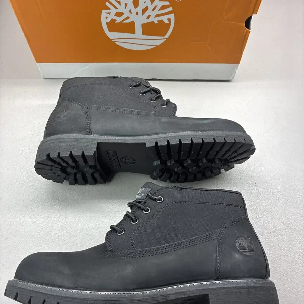 Timberland Men's Heritage Mid Lace Chukka Boots Black Nubuck TB0A431H Size 11